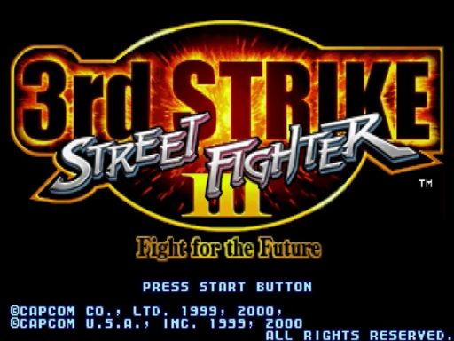 Street Fighter III: 3rd Strike title screen for Sega Dreamcast